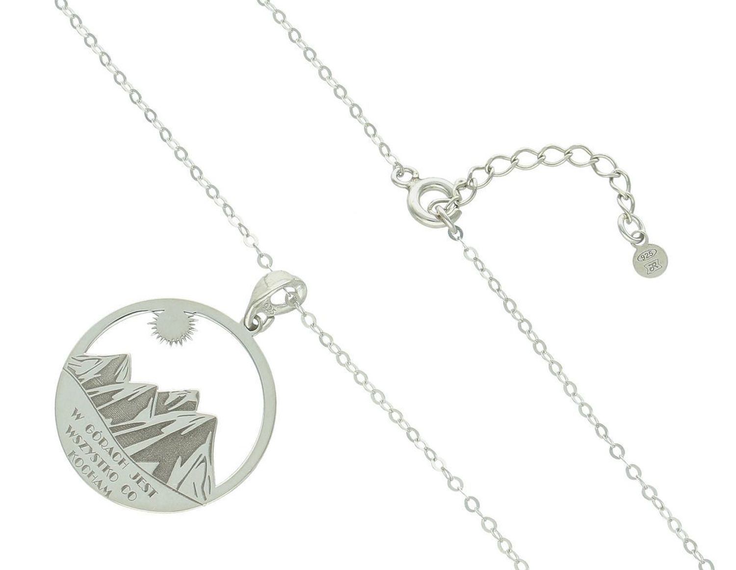 Srebrny naszyjnik z motywem gór (925) – DIA-NSZ-NR R440-925. Personalizacja z grawerem gratis! Idealny prezent dla miłośnika natury. Bez niklu, regulowana długość, eleganckie opakowanie.1.jpg